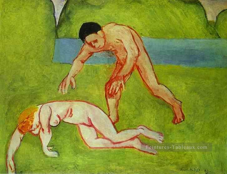 Satyre et nymphe 1909 abstrait Nue Peintures à l'huile